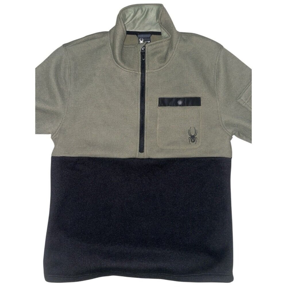 Spyder 1/2 Zip Sweatshirt Fleece Jacket Men’s Small Tea Leaf Green Black NWT - Picture 1 of 10